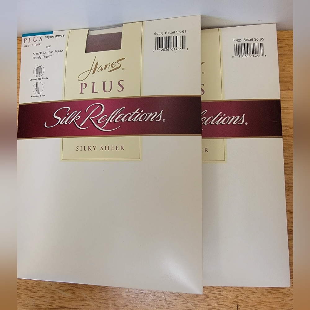 Vintage Hanes Plus Silk Reflections Silky Sheer  Plus Petite 00P16 Barely